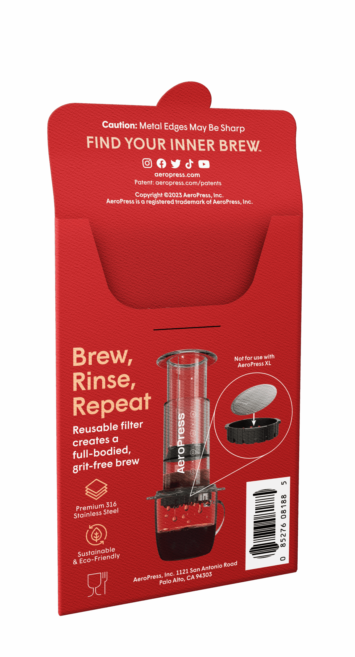 AeroPress Stålfilter (org./go)
