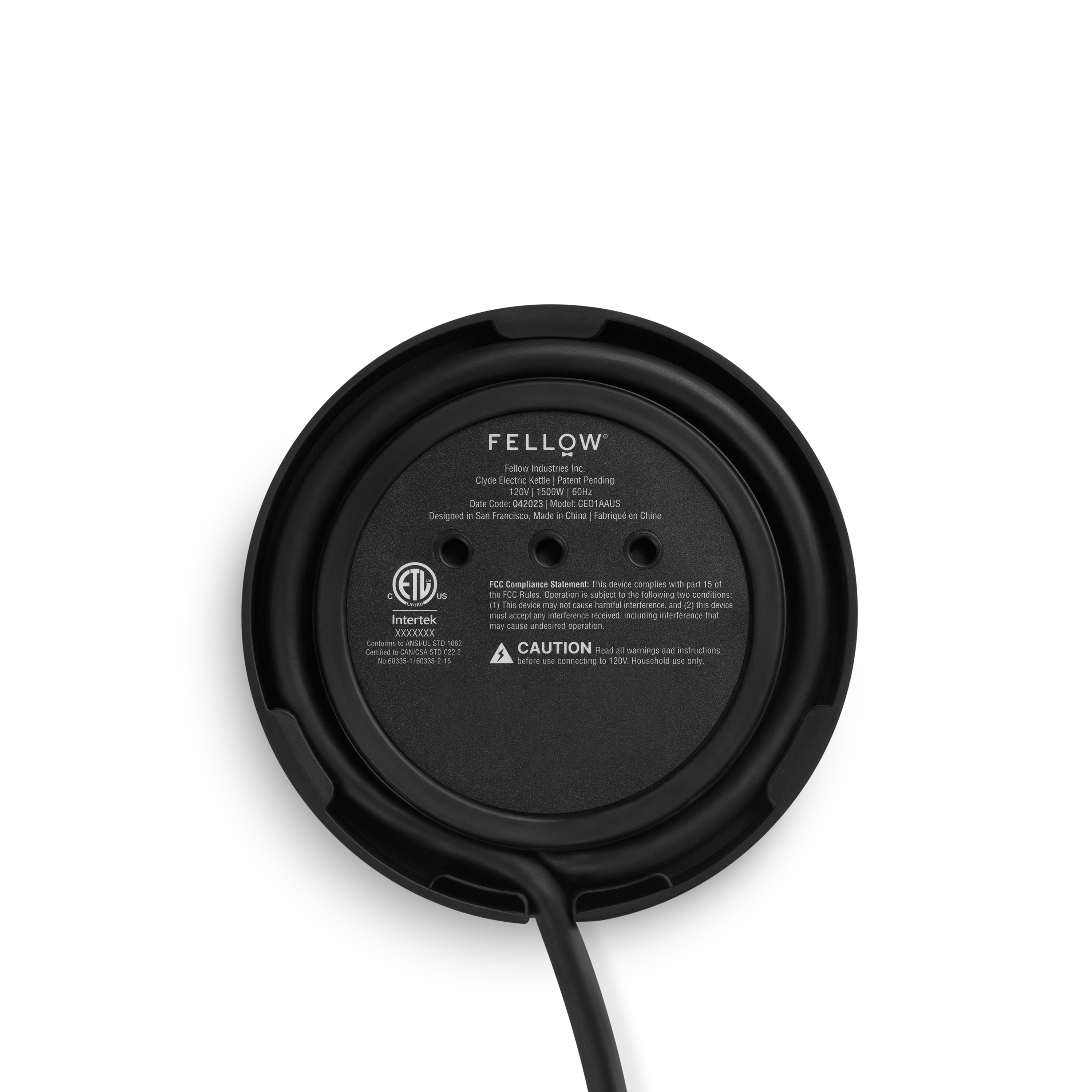 Fellow Clyde Electric Kettle, 1.5L On/Off Matte Black EU